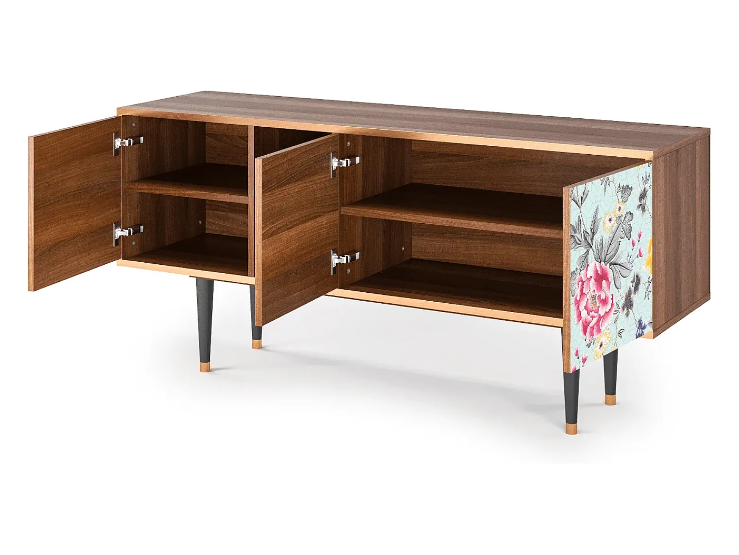 Discount Mueble de TV - 150х69х41 cm - T5 - Sky Garden, Nogueira Castanho