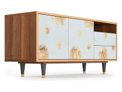 Móvel De Tv* Mueble de TV - 125х56х41 cm - T7 - Sky Latte, Nogueira Castanho