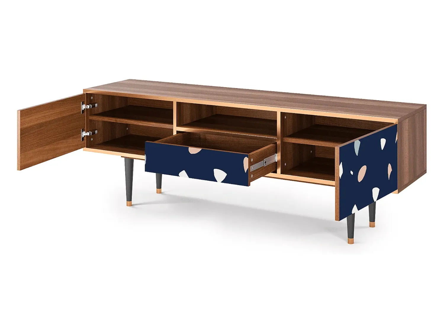 Móvel De Tv| Mueble de TV - 170х59х41 cm - T6 - Space Satellites, Nogueira Castanho