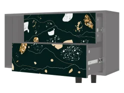 Móvel De Tv| Mueble de TV - 170х69х48 cm - T1 - Space Rocks, Cinza Cinzento