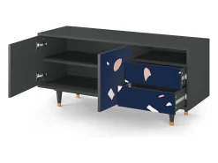 Hot Mueble de TV - 125х56х41 cm - T7 - Space Satellites, Antracite Cinza antracite