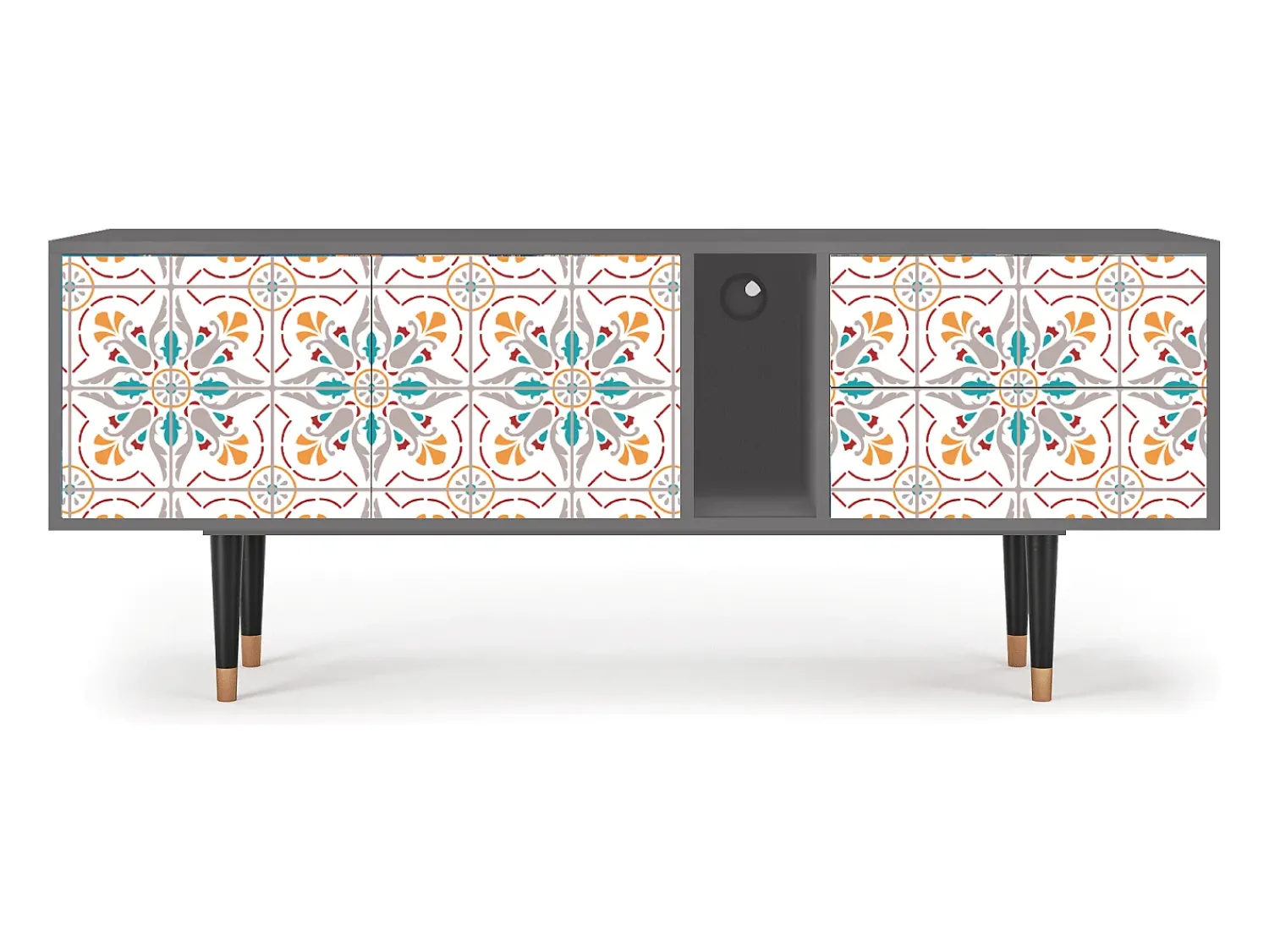 Móvel De Tv* Mueble de TV - 170х69х48 cm - T1 - Spring Ceramics, Cinza Cinzento