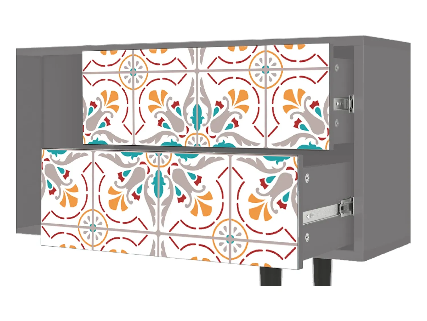Móvel De Tv* Mueble de TV - 170х69х48 cm - T1 - Spring Ceramics, Cinza Cinzento
