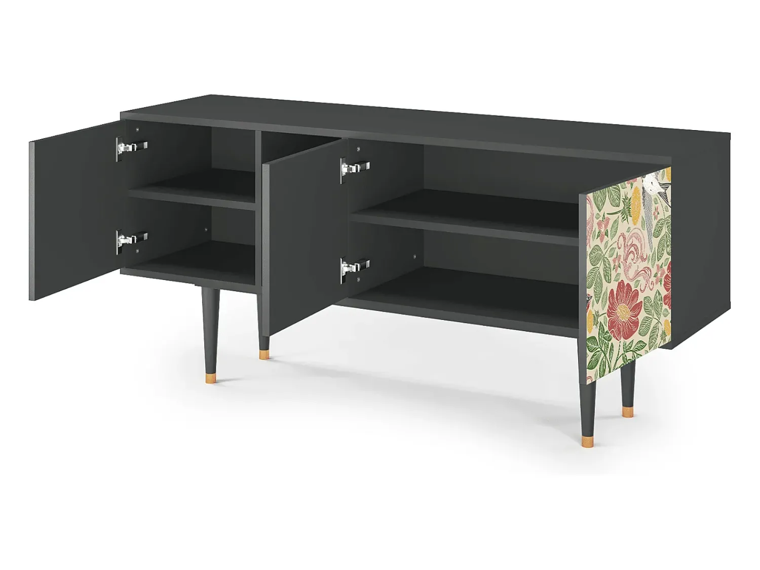 Móvel De Tv* Mueble de TV - 150х69х41 cm - T5 - Spring Swallow, Antracite Cinza antracite