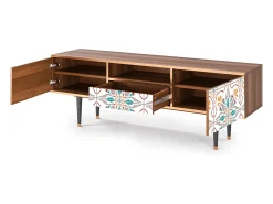 Móvel De Tv* Mueble de TV - 170х59х41 cm - T6 - Spring Ceramics, Nogueira Castanho