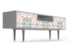 Móvel De Tv* Mueble de TV - 170х59х41 cm - T6 - Spring Ceramics, Cinza Cinzento