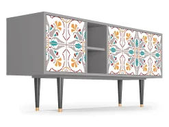 Móvel De Tv| Mueble de TV - 150х69х41 cm - T5 - Spring Ceramics, Cinza Cinzento