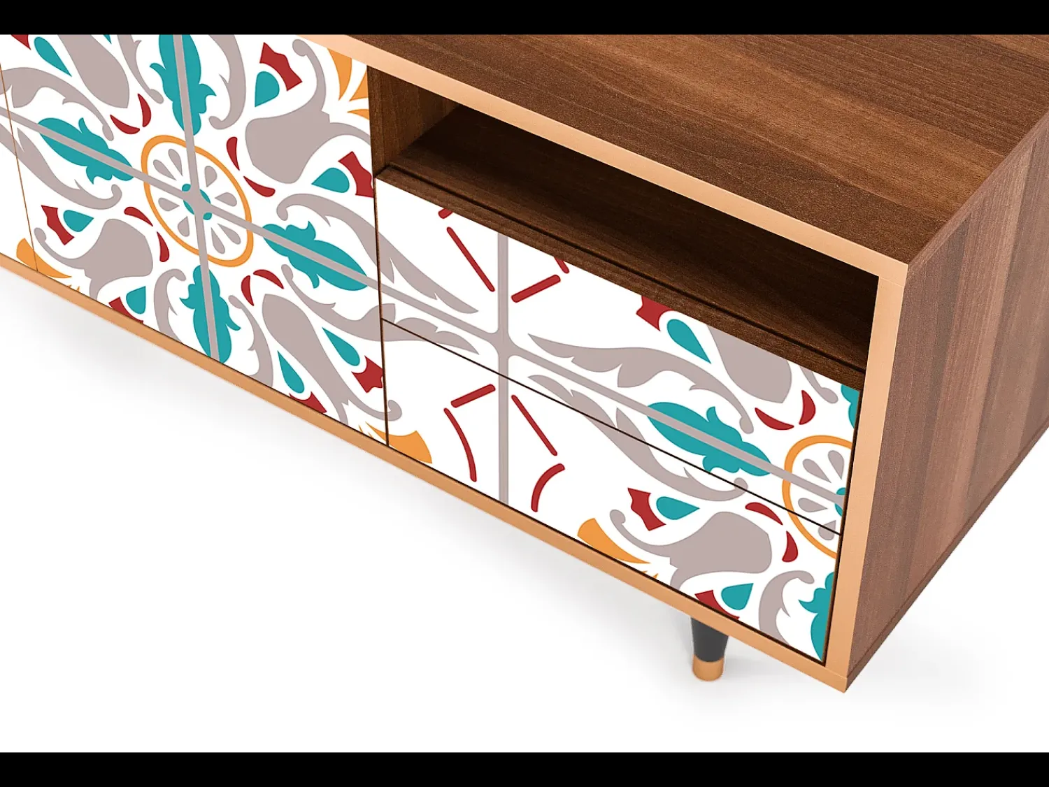 Clearance Mueble de TV - 125х56х41 cm - T7 - Spring Ceramics, Nogueira Castanho