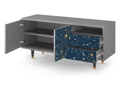 Móvel De Tv* Mueble de TV - 125х56х41 cm - T7 - Starfall, Cinza Cinzento