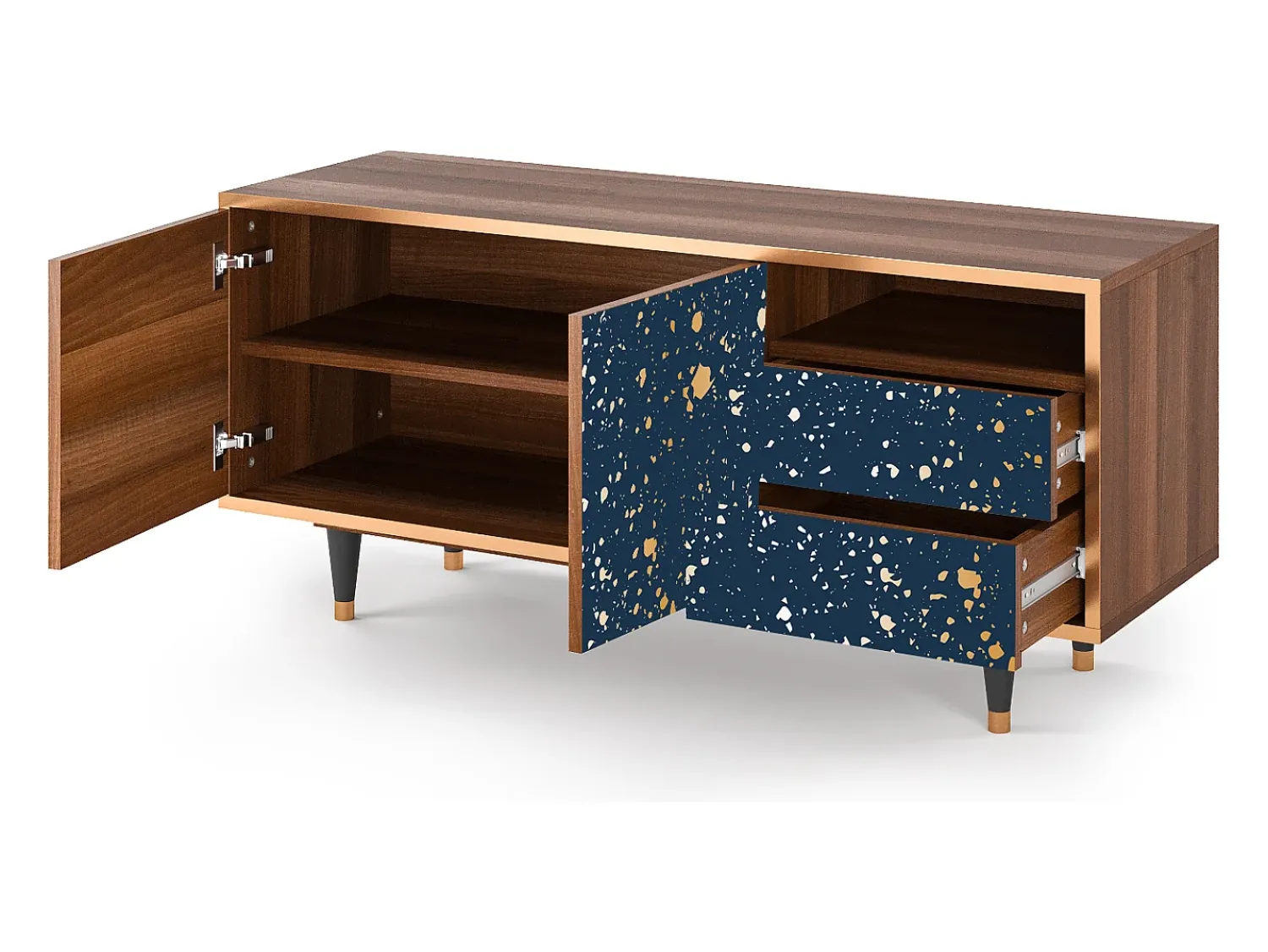 New Mueble de TV - 125х56х41 cm - T7 - Starfall, Nogueira Castanho