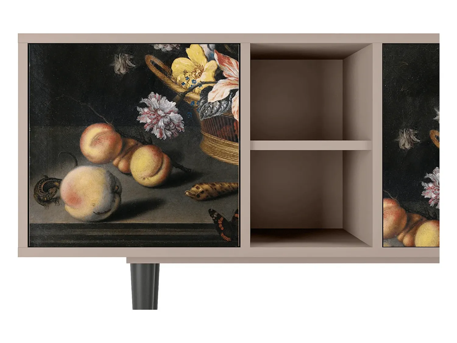 Online Mueble de TV - 150х69х41 cm - T5 - Still Life with Flowers, Latte Bege
