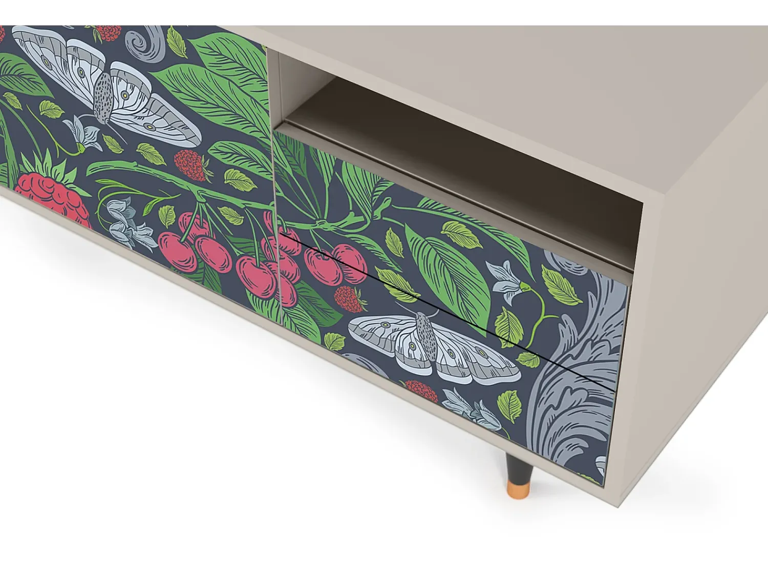 Clearance Mueble de TV - 125х56х41 cm - T7 - Summer Berries, Areia Bege