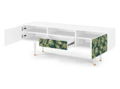Móvel De Tv* Mueble de TV - 170х59х41 cm - T6 - Sunny Palm Tree, Branco Bege