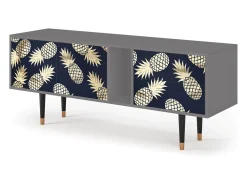 Móvel De Tv| Mueble de TV - 170х69х48 cm - T1 - Sunny Pineaple, Cinza Cinzento