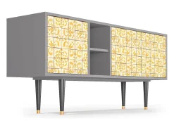 Móvel De Tv* Mueble de TV - 150х69х41 cm - T5 - Sunshiny Tile, Cinza Cinzento