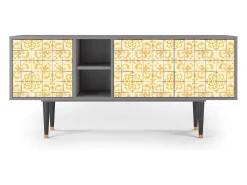 Móvel De Tv* Mueble de TV - 150х69х41 cm - T5 - Sunshiny Tile, Cinza Cinzento