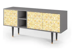Móvel De Tv* Mueble de TV - 150х69х41 cm - T5 - Sunshiny Tile, Cinza Cinzento