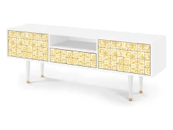 Móvel De Tv| Mueble de TV - 170х59х41 cm - T6 - Sunshiny Tile, Branco Bege