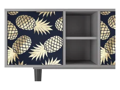 Móvel De Tv* Mueble de TV - 150х69х41 cm - T5 - Sunny Pineaple, Cinza Cinzento