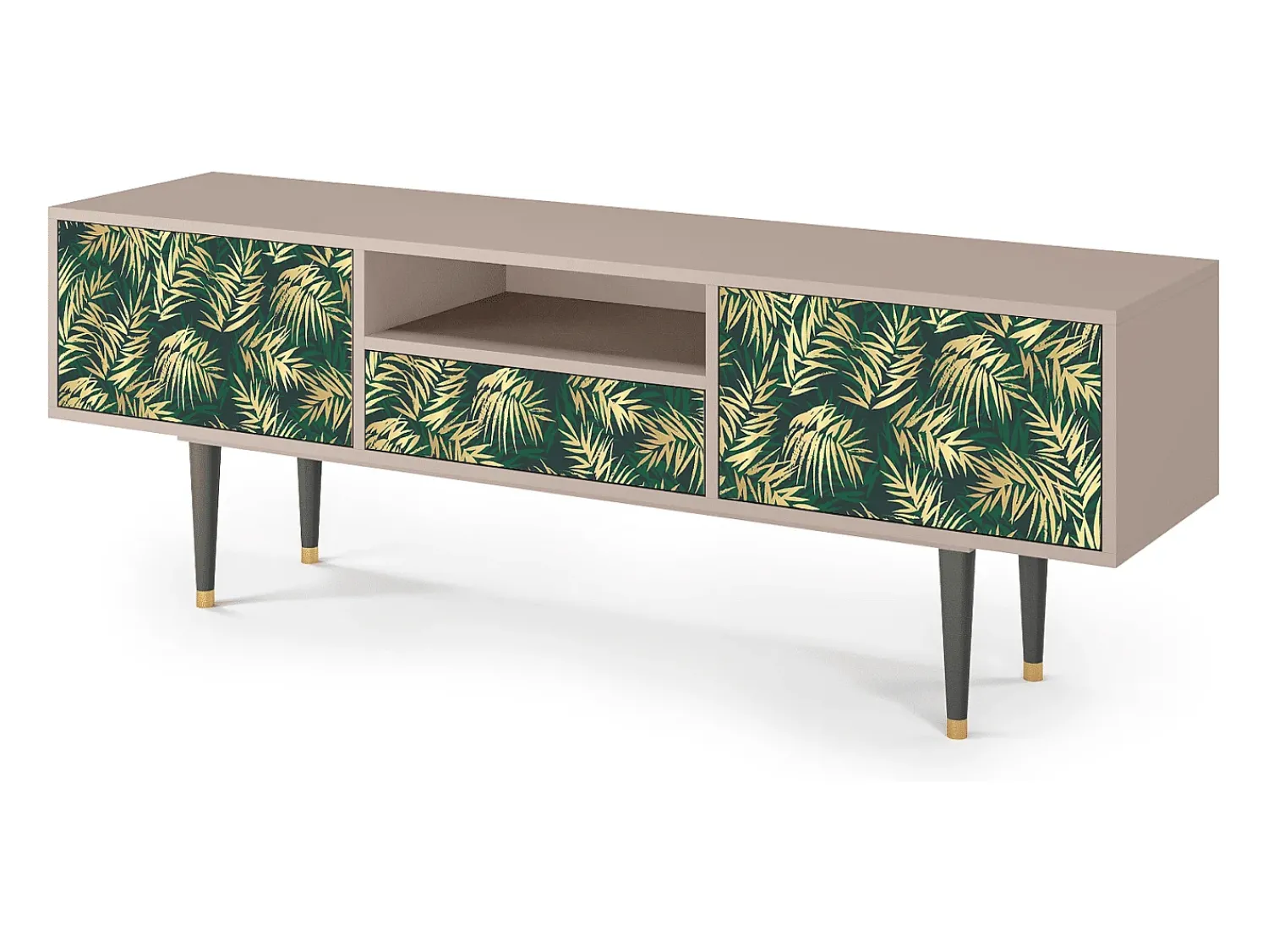 Móvel De Tv* Mueble de TV - 170х59х41 cm - T6 - Sunny Palm Tree, Latte Bege