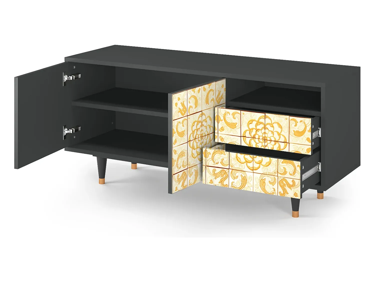 Mueble de TV - 125х56х41 cm - T7 - Sunshiny Tile, Antracite^ Móvel De Tv
