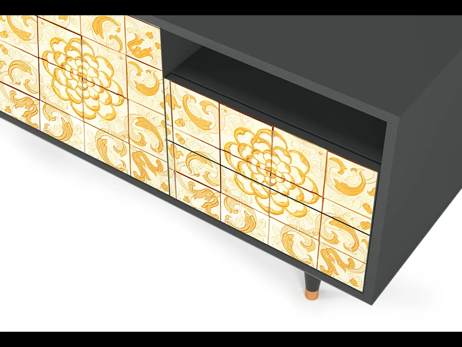Mueble de TV - 125х56х41 cm - T7 - Sunshiny Tile, Antracite^ Móvel De Tv