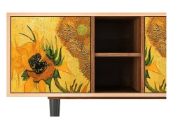 Móvel De Tv* Mueble de TV - 150х69х41 cm - T5 - Sunflowers, Nogueira Castanho