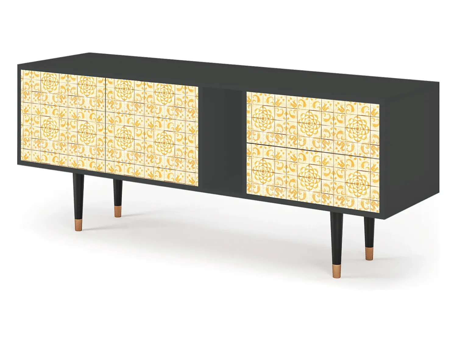 Móvel De Tv* Mueble de TV - 170х69х48 cm - T1 - Sunshiny Tile, Antracite Cinza antracite