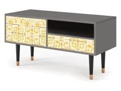 Móvel De Tv* Mueble de TV - 115х59х48 cm - T3 - Sunshiny Tile, Cinza Cinzento