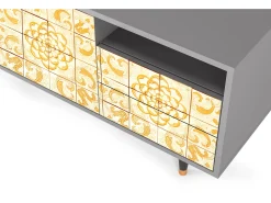 Móvel De Tv| Mueble de TV - 125х56х41 cm - T7 - Sunshiny Tile, Cinza Cinzento