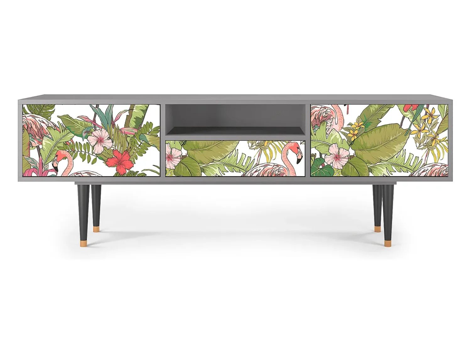 Móvel De Tv| Mueble de TV - 170х59х41 cm - T6 - Sweet Flamingo, Cinza Cinzento