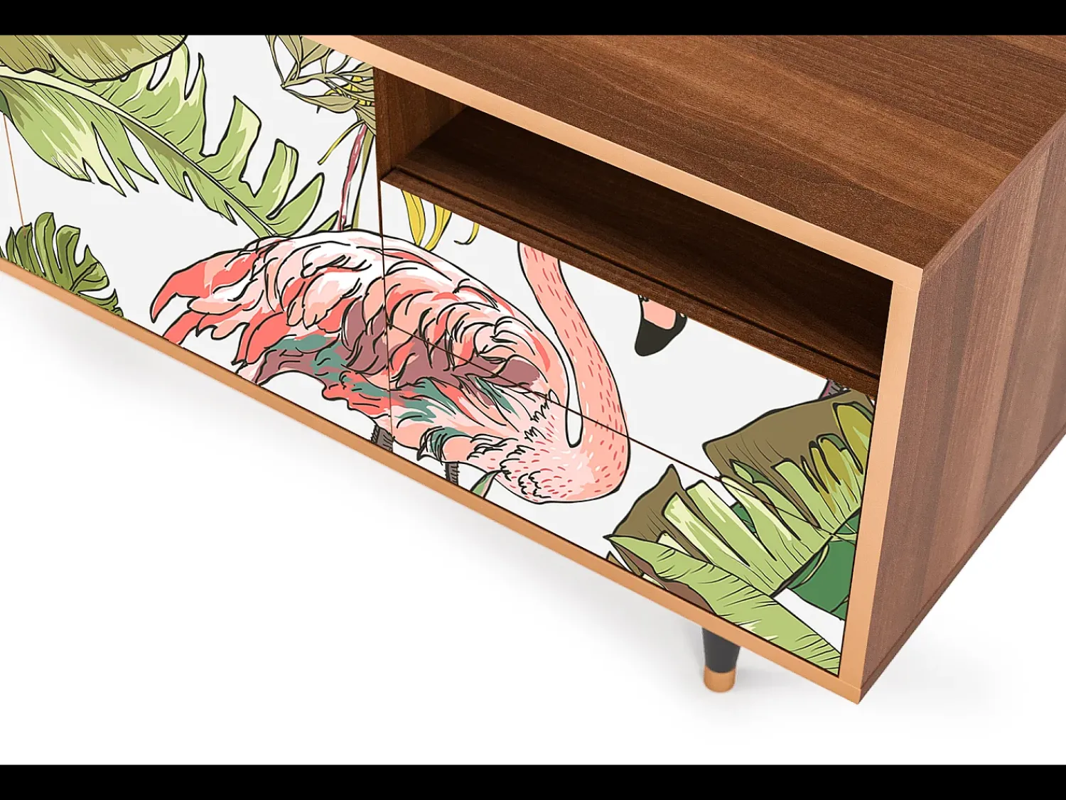 Hot Mueble de TV - 125х56х41 cm - T7 - Sweet Flamingo, Nogueira Castanho