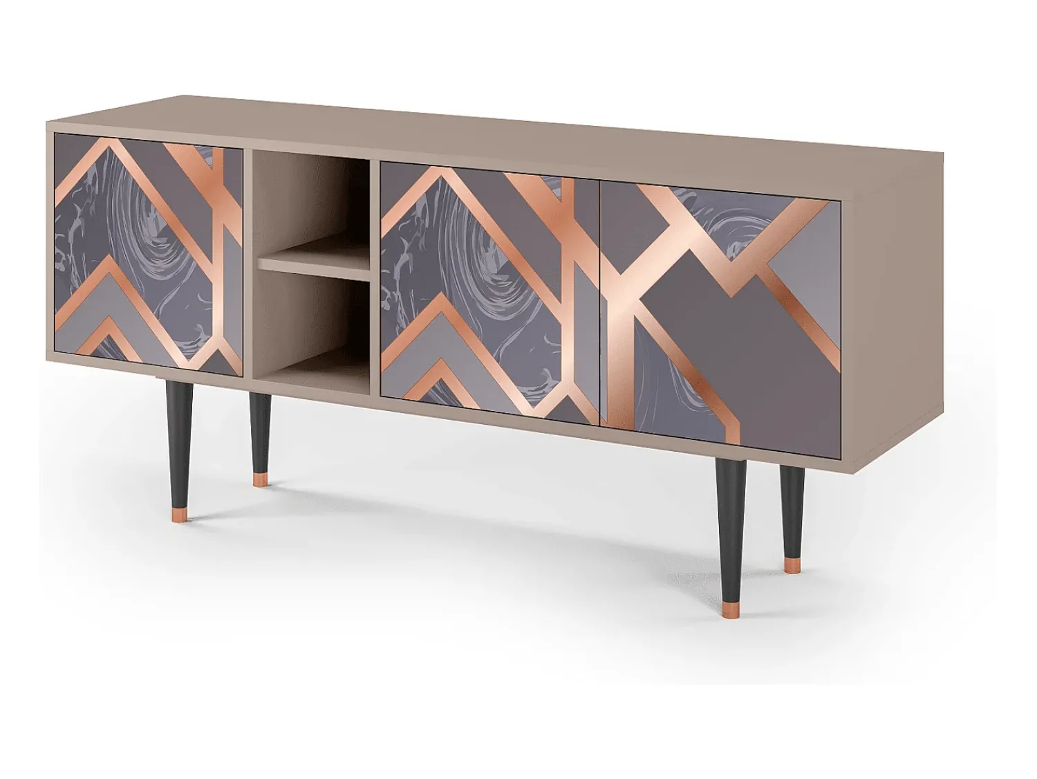 Móvel De Tv* Mueble de TV - 150х69х41 cm - T5 - Taupe Anatomy, Latte Bege