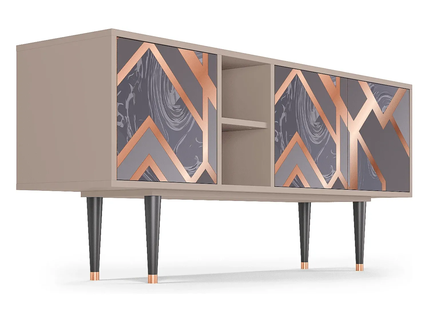 Móvel De Tv* Mueble de TV - 150х69х41 cm - T5 - Taupe Anatomy, Latte Bege