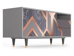 Móvel De Tv| Mueble de TV - 125х56х41 cm - T7 - Taupe Anatomy, Cinza Cinzento