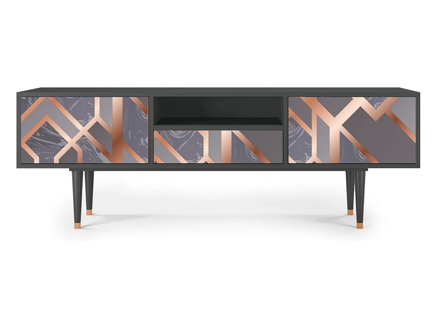 Móvel De Tv| Mueble de TV - 170х59х41 cm - T6 - Taupe Anatomy, Antracite Cinza antracite