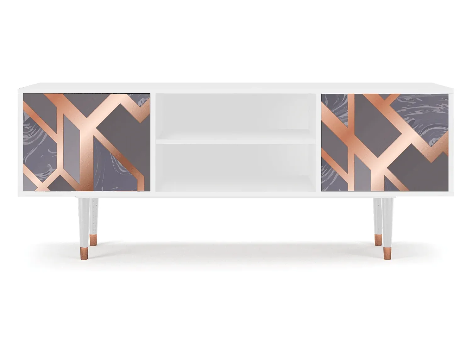 Mueble de TV - 170х69х48 cm - T2 - Taupe Anatomy, Branco Bege