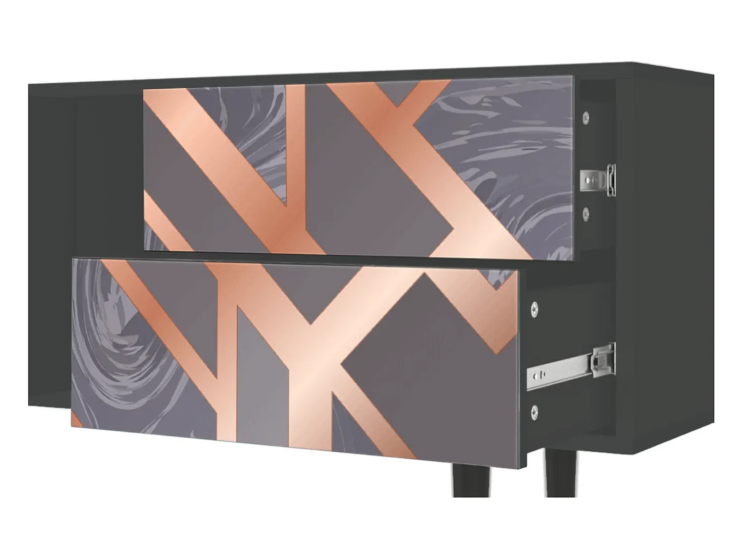 Móvel De Tv* Mueble de TV - 170х69х48 cm - T1 - Taupe Anatomy, Antracite Cinza antracite