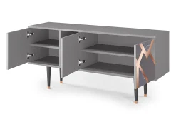 Móvel De Tv| Mueble de TV - 150х69х41 cm - T5 - Taupe Anatomy, Cinza Cinzento