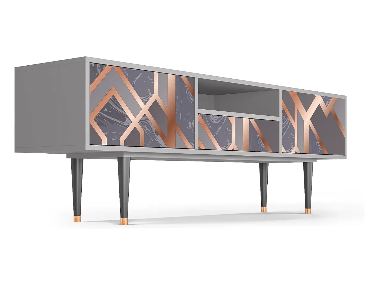 Móvel De Tv| Mueble de TV - 170х59х41 cm - T6 - Taupe Anatomy, Cinza Cinzento