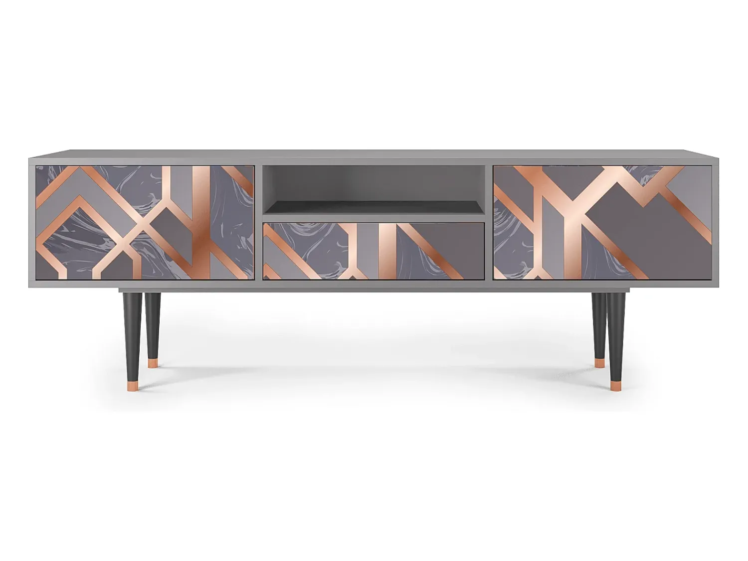 Móvel De Tv| Mueble de TV - 170х59х41 cm - T6 - Taupe Anatomy, Cinza Cinzento