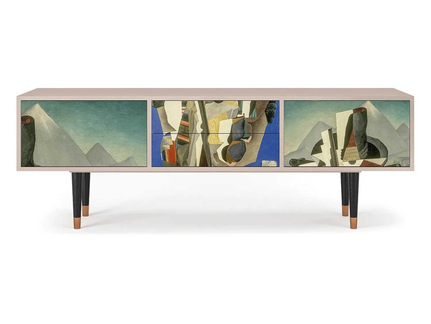 Móvel De Tv| Mueble de TV - 170х59х48 cm - T4 - The Cubist Paintings , Latte Bege