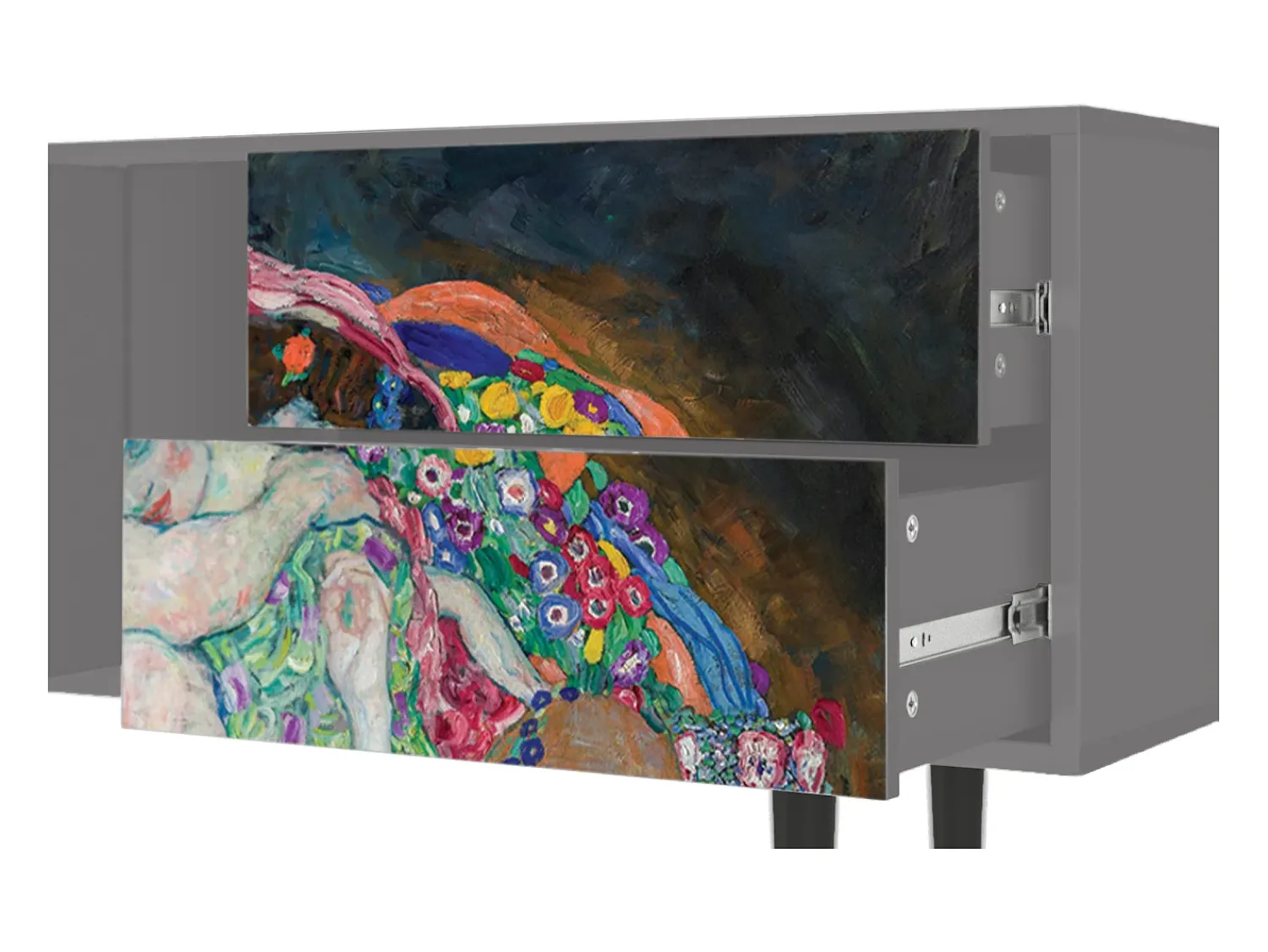 Móvel De Tv* Mueble de TV - 170х69х48 cm - T1 - The Maiden by Klimt, Cinza Cinzento