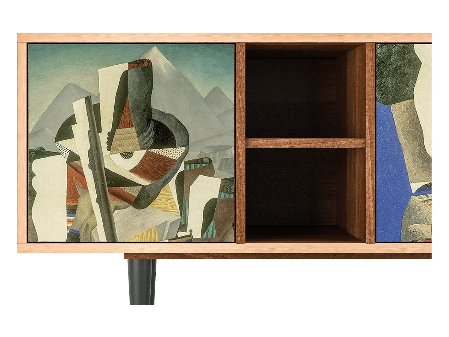 Mueble de TV - 150х69х41 cm - T5 - The Cubist Paintings , Nogueira^ Móvel De Tv