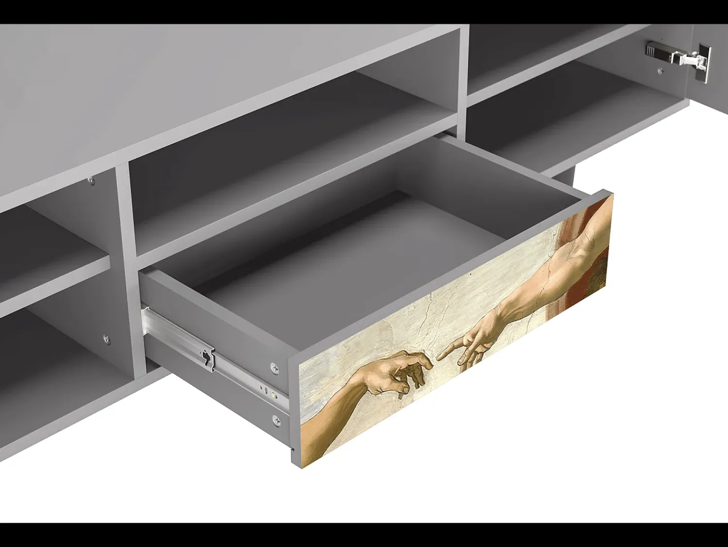 Móvel De Tv| Mueble de TV - 170х59х41 cm - T6 - The Creation of Adam, Cinza Cinzento