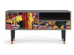 Mueble de TV - 115х59х48 cm - T3 - The Turning Road, Cinza^ Móvel De Tv