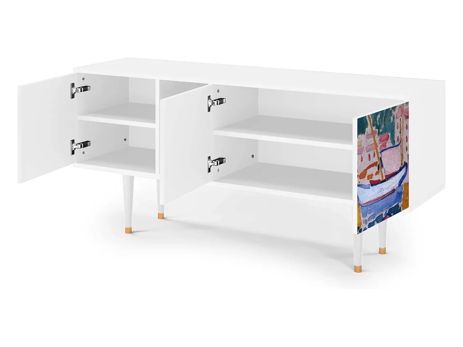 Mueble de TV - 150х69х41 cm - T5 - The Port of Collioure , Branco^ Móvel De Tv