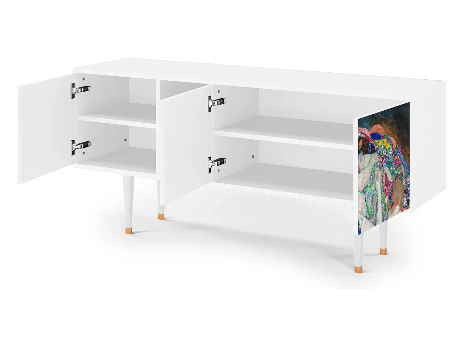 Móvel De Tv* Mueble de TV - 150х69х41 cm - T5 - The Maiden by Klimt, Branco Bege