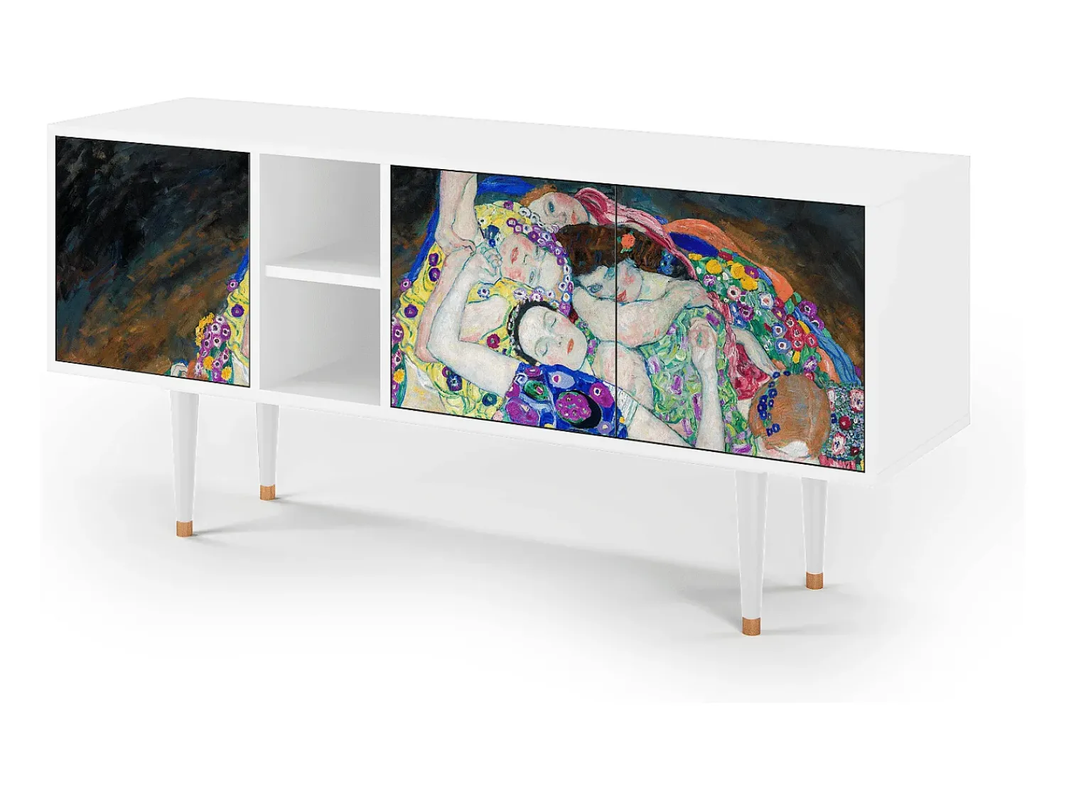 Móvel De Tv* Mueble de TV - 150х69х41 cm - T5 - The Maiden by Klimt, Branco Bege