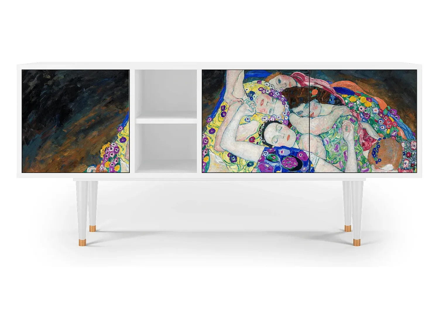 Móvel De Tv* Mueble de TV - 150х69х41 cm - T5 - The Maiden by Klimt, Branco Bege